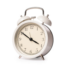 One light alarm clock isolated on white