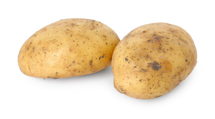 Fresh raw potatoes isolated on white. Vegetable root