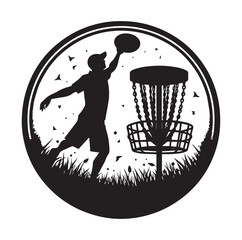 Disc golf vector silhouette SH