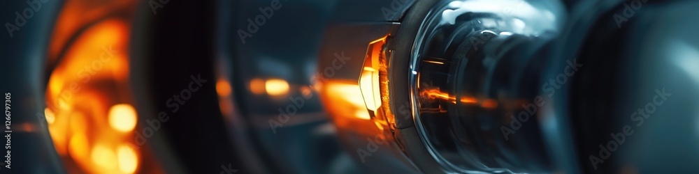 Aufkleber close-up view of a washing machine with lights on, suitable for use in illustrations or graphics abo