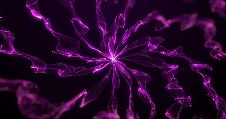 Image of purple trails moving on black background