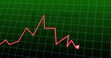 Image of data processing and diagrams over squares