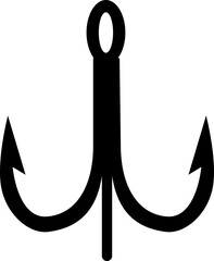 fishing hook icon.Hook of different shapes for fish on a white background.Design element for poster, card, banner,emblem, sign. Vector illustration.