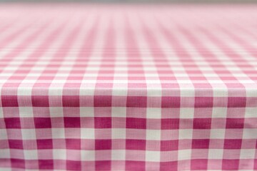 A pink and white checkered tablecloth with a simple yet elegant design, suitable for various events and celebrations