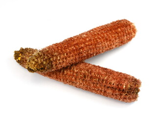 Core of corn isolated on white background