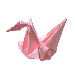 pink origami crane