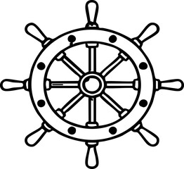 Ship Wheel Outline