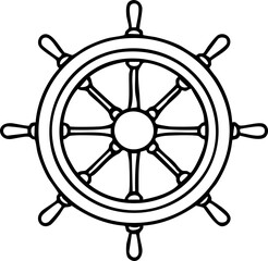 Ship Wheel Outline