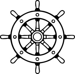 Ship Wheel Outline