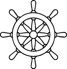 Ship Wheel Outline