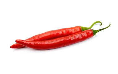 Hot chili peppers. Peppers chili full macro shoot food ingredient on white isolated. Clipping path hot chili peppers
