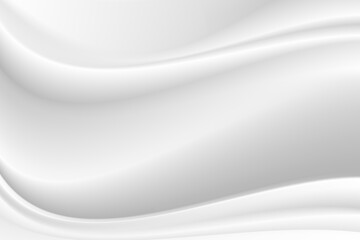 Abstract wrinkles white silk cloth fabric wave overlapping with light and shadow. white and gray texture background. copy space for web design. vector illustration	