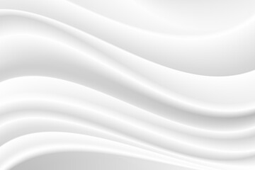 Abstract wrinkles white silk cloth fabric wave overlapping with light and shadow. white and gray texture background. copy space for web design. vector illustration	