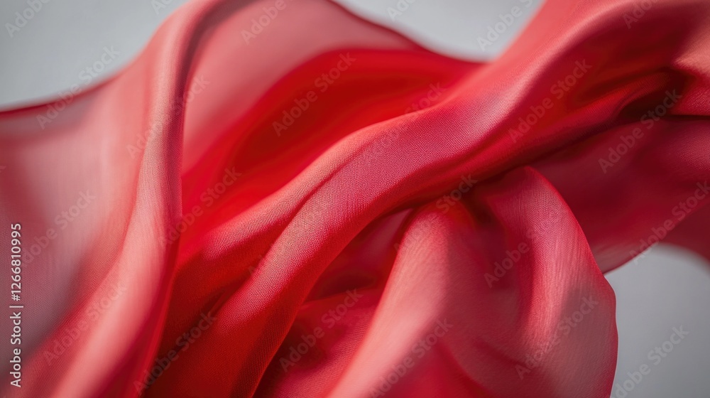 Poster A detailed look at the texture and pattern of the red fabric, great for use in product design or textile-related contexts