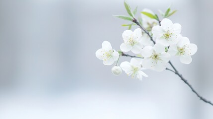 Delicate spring blossoms, soft light, blurred background. Possible use Nature wallpaper, social media post