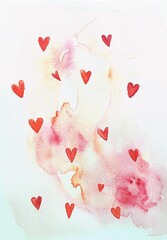 可愛らしい水彩画のハート