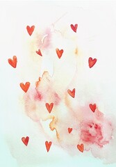 可愛らしい水彩画のハート