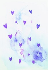 可愛らしい水彩画のハート