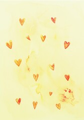 可愛らしい水彩画のハート