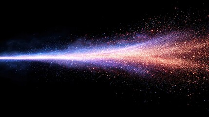 Obraz premium Colorful Stardust Trail Across Dark Background