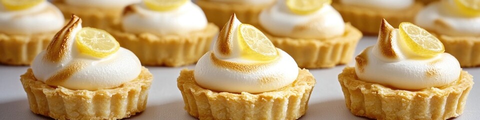 Delicious lemon meringue cupcakes displayed beautifully on a clean white plate, perfect for serving or photographing