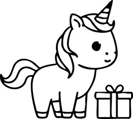 Cute Unicorn Character Handdrawn