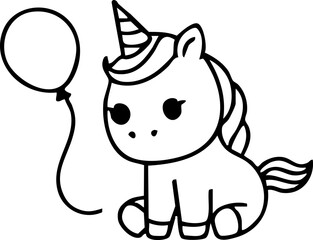 Cute Unicorn Character Handdrawn
