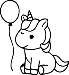 Cute Unicorn Character Handdrawn