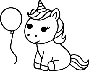 Cute Unicorn Character Handdrawn