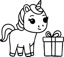 Cute Unicorn Character Handdrawn