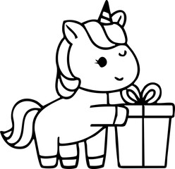 Cute Unicorn Character Handdrawn