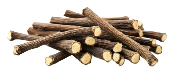 Liquorice roots on a white background. isolated background.