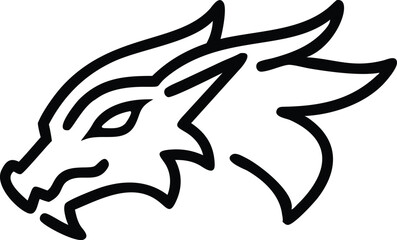 Obraz premium Minimalist bull head logo, stylized horns, angular design, black and white illustration, thin lines, geometric shapes, simple nose and eyes, iconic bovine symbol, clean vector graphic, modern branding