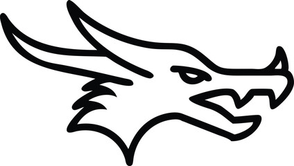 Minimalist bull head logo, stylized horns, angular design, black and white illustration, thin lines, geometric shapes, simple nose and eyes, iconic bovine symbol, clean vector graphic, modern branding