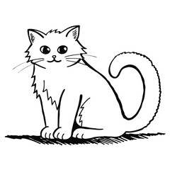 Scottish fold cat silhouette vector template illustration
