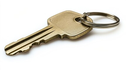 A Single Gold Key with a Metal Ring