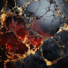 Luxurious Abstract Marble Pattern with Flowing Red Accents
