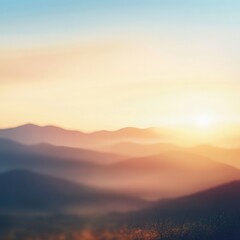 Fototapeta premium Misty Sunrise Over a Mountain Range