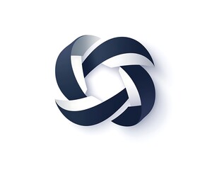 Modern minimalist corporate logo featuring navy and light gray tones in a clean design on white