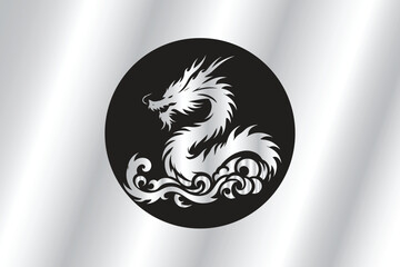 a bold and modern dragon-themed logo incorporating the letter 'D', with sharp details and a fiery accent