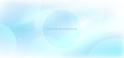 Abstract modern light blue background with circles lines decoration elegant.