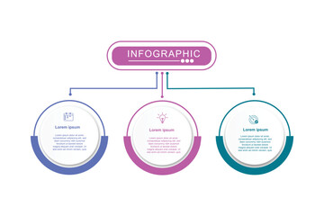 Business infographic design template with 3 options, steps or processes