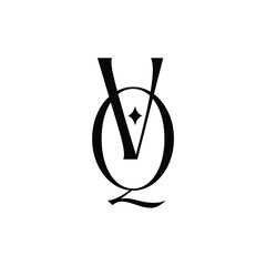 VQ monogram logo design letter text name symbol monochrome logotype alphabet character simple logo © abstyls
