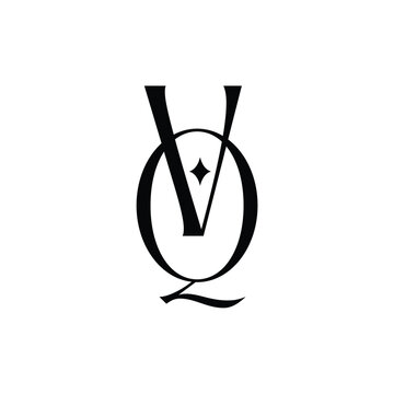 VQ monogram logo design letter text name symbol monochrome logotype alphabet character simple logo
