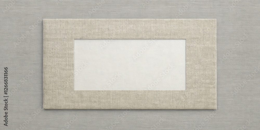 Poster Simple Beige Linen Frame Mockup with a Neutral Background for Design Projects