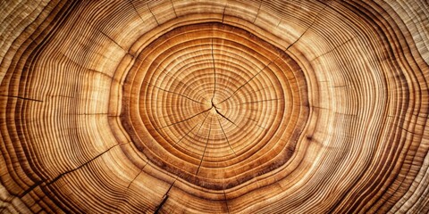 Detailed Cross Section of a Tree Trunk Revealing its Growth Rings and Natural Texture