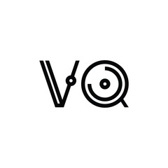 VQ monogram logo design letter text name symbol monochrome logotype alphabet character simple logo