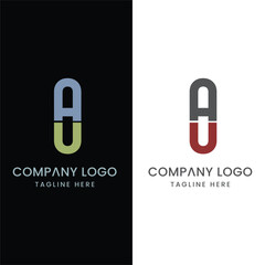 Initial Letter AU logo Design Outstanding Creative Modern Symbol  Sign