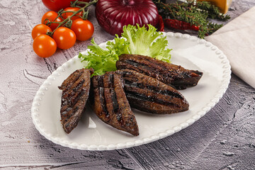 Grilled diet beef liver steak