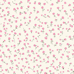 watecolor vintage White background with small pink roses and a lace pattern, a baby girl nursery decor style, white vintage wallpaper